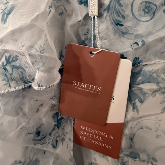 NWT Stacees Sage Floral Strapless Corset Ruffle Mini Dress 💚 NWT US16 - Picture 14 of 14